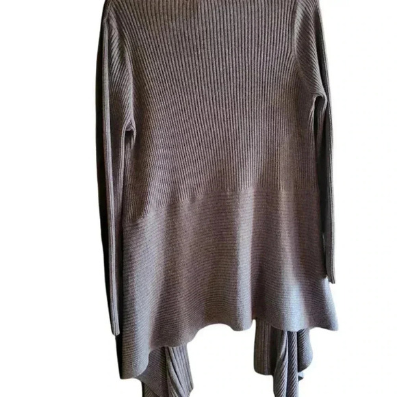 Parkhurst Open Waterfall Draped Front Casual Grey cardigan sweater  S - Picture 3 of 10